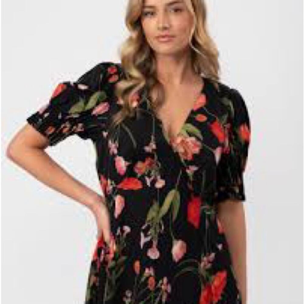 Ted Baker Sienno Mini Puff Sleeve Dress - Picture 3 of 9